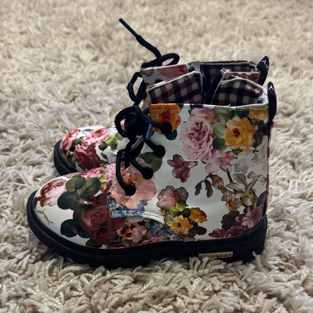 MIA Floral Kids Boots with Black Soles